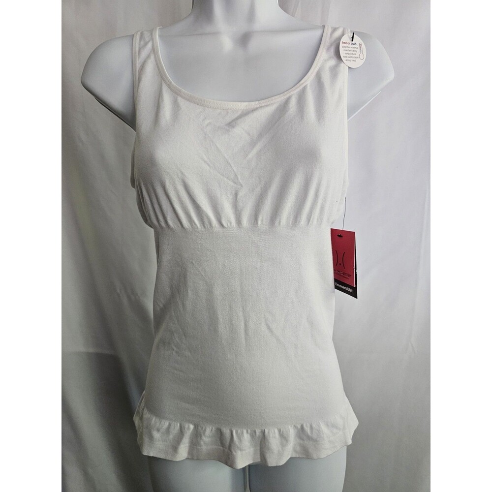 Yummie Tummie Stephanie 2 Way Tank Top White L  XL Outlast Shaping NWT